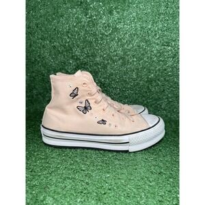 Converse Womens Size 5.5 Platform Chuck Taylor All Star Pink Floral Casual Shoes